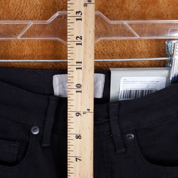 EVERLANE Womens Jeans Size 23 Black Wash CURVY HIGH RISE SKINNY Stretch Denim - Picture 9 of 13